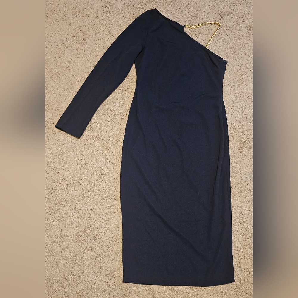 American Express A/X Paris Knee Length Navy Blue Formal Cocktail Dress